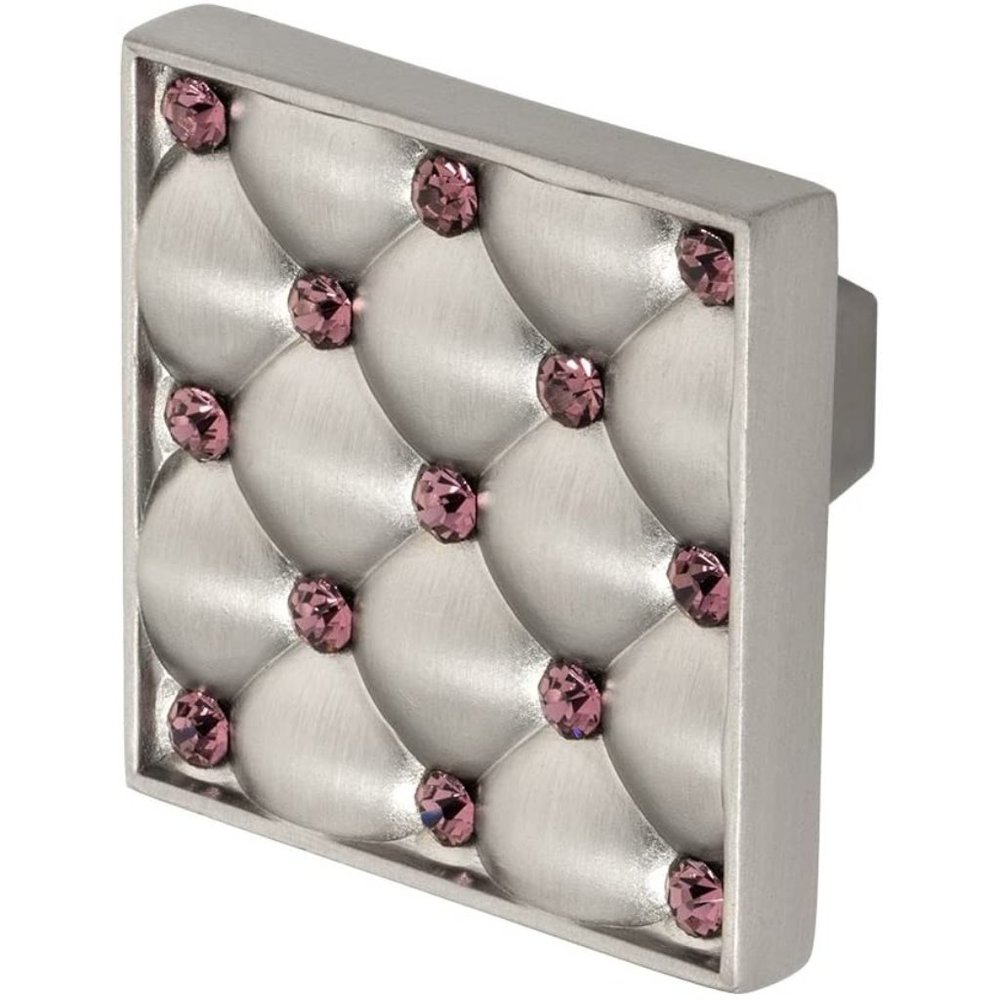 Wisdom Stone 4206SN-PU Coco Cabinet Knob, 1-5/32", Satin Nickel/Purple